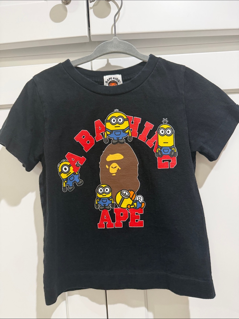 Bape x Minions Kids Black Graphic Tee Size 90
